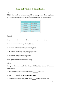 Giải Tiếng Anh 7 Unit 6: A Closer Look 1 | Global Success