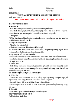 Giáo án Lịch Sử 8 kết nối tri thức bài 5 cuộc xung đột Nam–Bắc Triều và Trịnh-Nguyễn