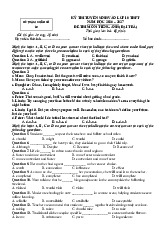 Đề thi tuyển sinh vào lớp 10 THPT năm học 2026-2027 môn Tiếng Anh - Để tham khảo số 10