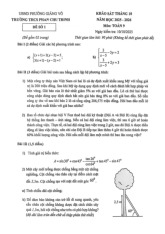 Đề khảo sát Toán 9 tháng 10 năm 2025 trường THCS Phan Chu Trinh – Hà Nội