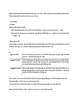Lý thuyết về các thì của động từ học phần Tiếng anh cơ bản