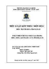 Tiểu luận Phát triển trí tuệ nhân tạo trong bối cảnh cách mạng 4.0 và thời đại số | Môn Trở thành công dân số - Đại học Gia Định