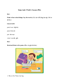 Giải Tiếng Anh lớp 3 Unit 2: Lesson Five | Family and Friends