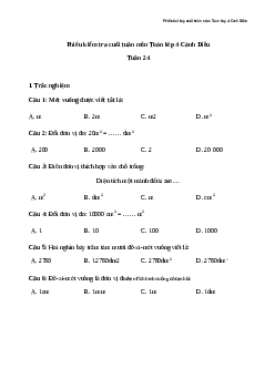 Phiếu bài tập cuối tuần lớp 4 môn Toán nâng cao Tuần 24 Cánh Diều
