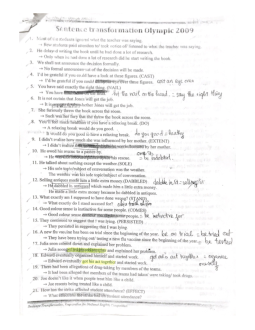 1500 câu viết lại câu (Sentence Transformation) trích từ đề thi Olympic 30-4 các năm