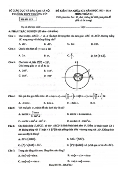 Đề giữa kì 1 Toán 11 năm 2023 – 2024 trường THPT Thường Tín – Hà Nội
