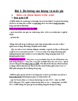 Đề cương ôn tập Chương 1 môn Kinh tế Vĩ mô