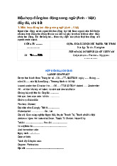 Mẫu hợp đồng lao động song ngữ (Anh - Việt) đầy đủ, chi tiết