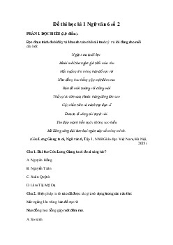 Đề thi Ngữ Văn lớp 6 học kì 1 Kết nối tri thức năm 2023 - 2024 Đề 2-3-4