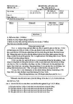 Đề thi giữa học kì 1 môn Tiếng Việt 4 năm 2023 - 2024 sách Kết nối tri thức với cuộc sống | đề 3