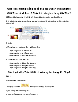 Giải Toán 3: Các khả năng xảy ra của một sự kiện | Chân trời sáng tạo