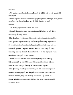 Đề kiểm tra giữa kì Marketing căn bản