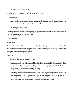 Tóm tắt lý thuyết môn Tâm lí học