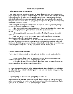 Đề cương chi tiết | Ngôn ngữ học xã hội  | Đại học Khoa học Xã hội và Nhân văn, Đại học Quốc gia Thành phố HCM