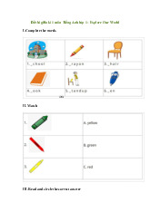Đề thi giữa kỳ học kỳ 1 môn Tiếng Anh lớp 1 năm học 2024 - 2025 - Đê số 4 | Bộ sách Cánh diều