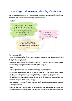 Giải Hoạt động trải nghiệm 10 Cánh diều: Hoạt động 8 chủ đề 2