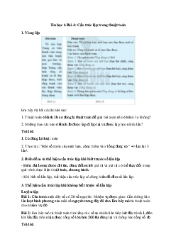 Giải Tin học 6 Bài 4: Cấu trúc lặp trong thuật toán | Cánh diều