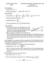 Đề thi học kỳ 1 Toán 9 năm 2024 – 2025 trường Marie Curie – Hà Nội