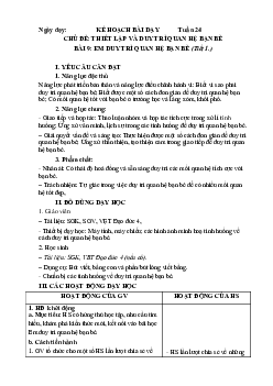 Giáo án Đạo Đức lớp 4 Tuần 24,25,26 | Chân trời sáng tạo