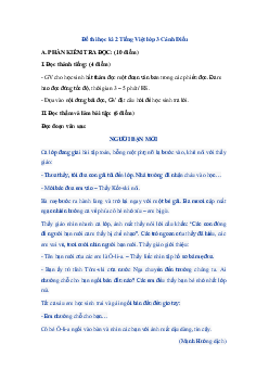 Đề thi học kì 2 môn Tiếng Việt 3 năm 2022 - 2023 (Đề 3) | Cánh diều