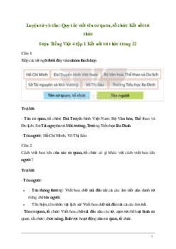 Soạn bài Luyện từ và câu: Quy tắc viết tên cơ quan, tổ chức | Kết nối tri thức