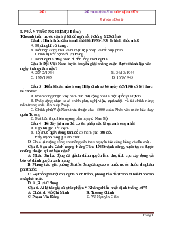TOP 10 Đề Thi HK2 Môn Sử 9 (Có Lời Giải)