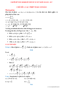 Chuyên đề trắc nghiệm số phức – Phạm Văn Huy Toán 12