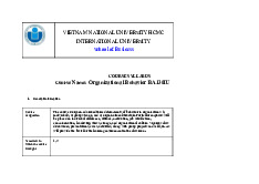 Giáo trình học phần Organizational Behavior | Trường Đại học Quốc tế, Đại học Quốc gia Thành phố Hồ Chí Minh