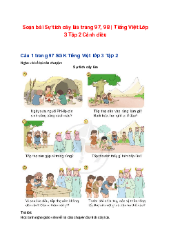 Soạn bài Sự tích cây lúa trang 97, 98 | Tiếng Việt Lớp 3 Tập 2 Cánh diều