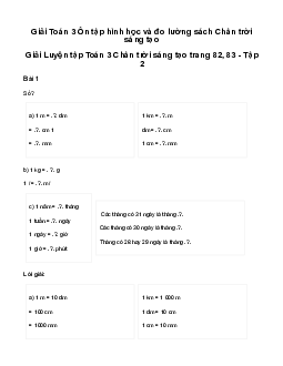 Giải Toán 3: Ôn tập hình học và đo lường | Chân trời sáng tạo