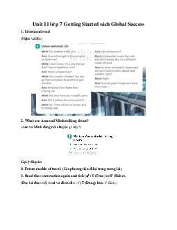 Unit 11 lớp 7 Getting Started sách Global Success