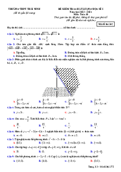 Đề học kì 1 Toán 10 năm 2023 – 2024 trường THPT Thái Ninh – Thái Bình