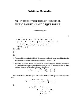 Solutions manual - Quantitative method for Finance