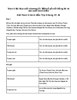Giải Toán 8 Bài tập cuối chương VI | Cánh diều