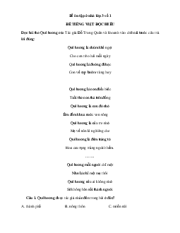 Bộ đề ôn tập ở nhà Tiếng Việt lớp 3 có đáp án - Đề 1 (Từ 30/3 - 04/4)