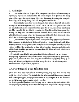 Sử dụng quan điểm toàn diện để giải quyết vấn đề thực tiễn học phần Triết học Mac-Lênin