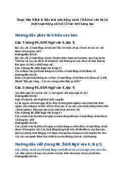 Soạn Văn 8 Bài 4: Sắc thái của tiếng cười | Viết bài văn kể lại một hoạt động xã hội | Chân trời sáng tạo