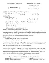 Đề giữa học kì 1 Toán 9 năm 2025 – 2026 trường THCS Thái Thịnh – Hà Nội
