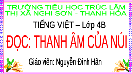Giáo án điện tử  Tiếng Việt 4 -  Kết Nối Tri Thức:  bài 19: Thanh âm của núi.