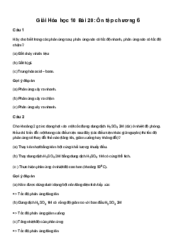 Hóa học 10 Bài 20: Ôn tập chương 6 - sách Kết Nối Tri Thức