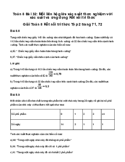 Giải Toán 8 Bài 32: Mối liên hệ giữa xác suất thực nghiệm với xác suất và ứng dụng | Kết nối tri thức