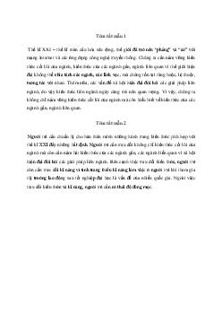 Tóm tắt tác phẩm Người trẻ và những hành trang vào thế kỉ XXI | Văn mẫu 11 Chân trời sáng tạo