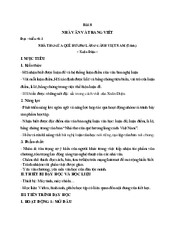 Giáo án Ngữ văn 8 Bài 8: Nhà văn và trang viết | Văn bản: Nhà thơ của quê hương làng cảnh Việt Nam | Kết nối tri thức