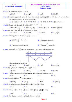Đề ôn thi tốt nghiệp 2022 môn Toán phát triển từ đề minh họa -Đề 2 (có lời giải chi tiết)