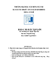 Báo cáo Bài Tập Lớn Môn Kỹ thuật thủy lực | Đại học Xây Dựng Hà Nội