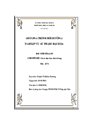 Bài thu hoạch: Chường trình bồi dưỡng nghiệp vụ sự phạm - Giáo dục học | Đại học Sư Phạm Hà Nội