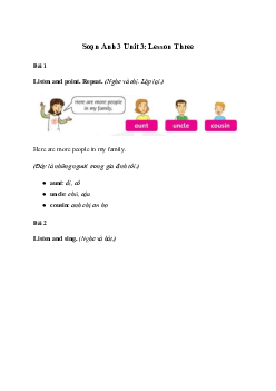 Giải Tiếng Anh lớp 3 Unit 3: Lesson Three | Family and Friends