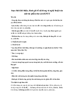 Soạn bài Giới thiệu, đánh giá về nội dung và nghệ thuật của một tác phẩm thơ sách KNTT