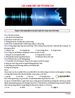 Các dạng bài tập về sóng âm vật lý 12 (có đáp án)