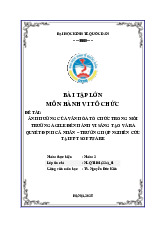 Ảnh Hưởng Văn Hóa Tổ Chức Đến Sáng Tạo Trong Agile Tại FPT | Bài tập lớn Môn Hành vi tổ chức - Đại học Kinh Tế Quốc Dân